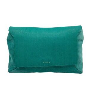 Furla Smeraldo Green Leather & Suede Crossbody Bag